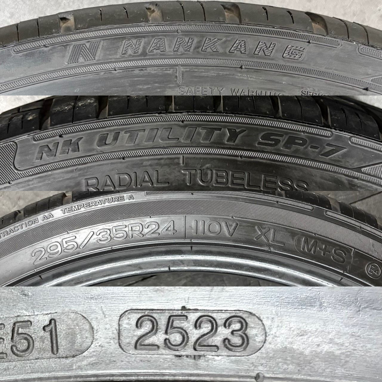 2023年製 約6.6mm ナンカン NANKANG NK UTILITY SP-7 295/35R24 2本