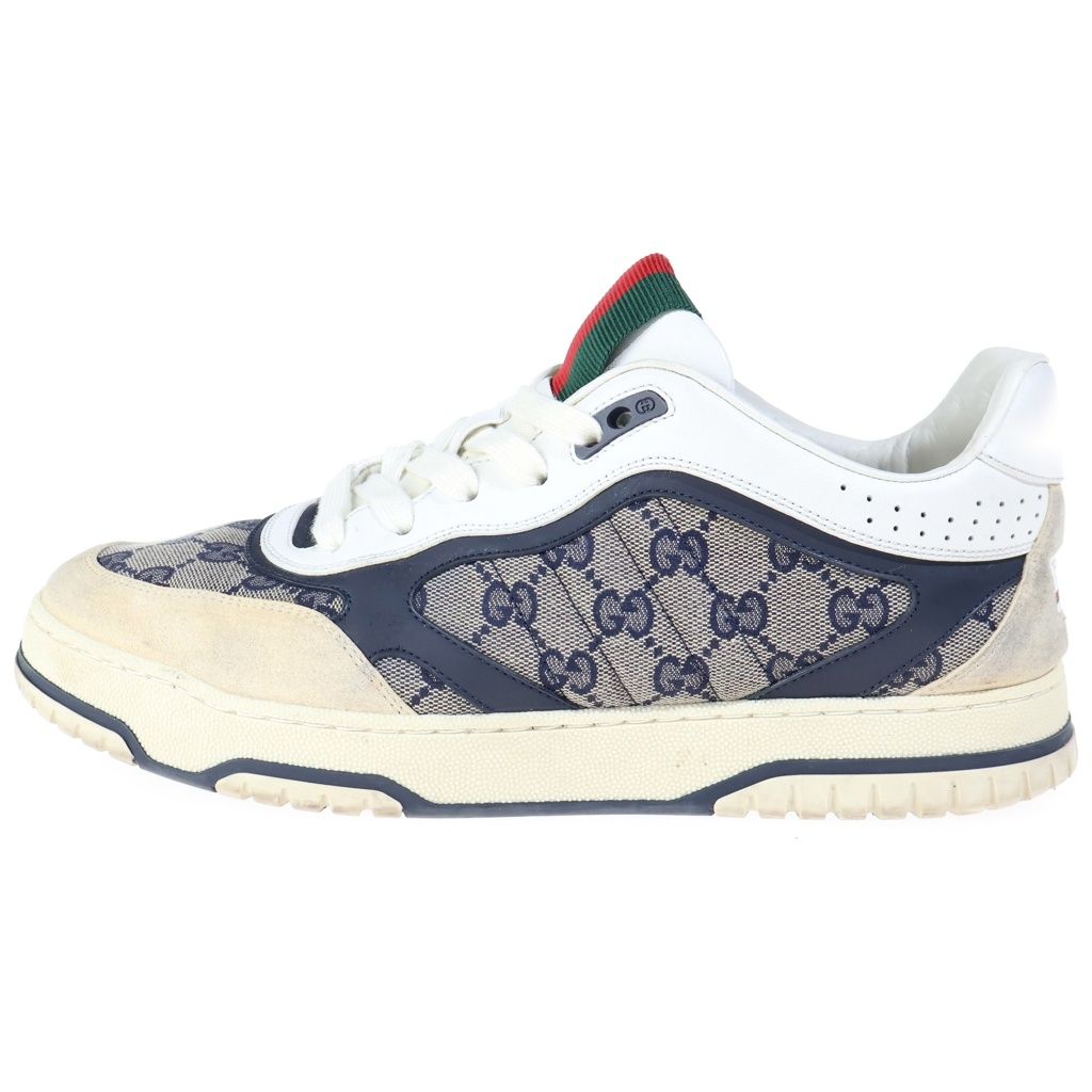 GUCCI (グッチ) GG総柄 レザー ローカットスニーカー シューズ ブラウン 787476