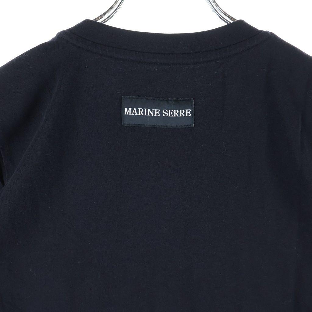 MARINE SERRE (マリーン セル) フロントロゴ刺繍 タイト半袖Tシャツ