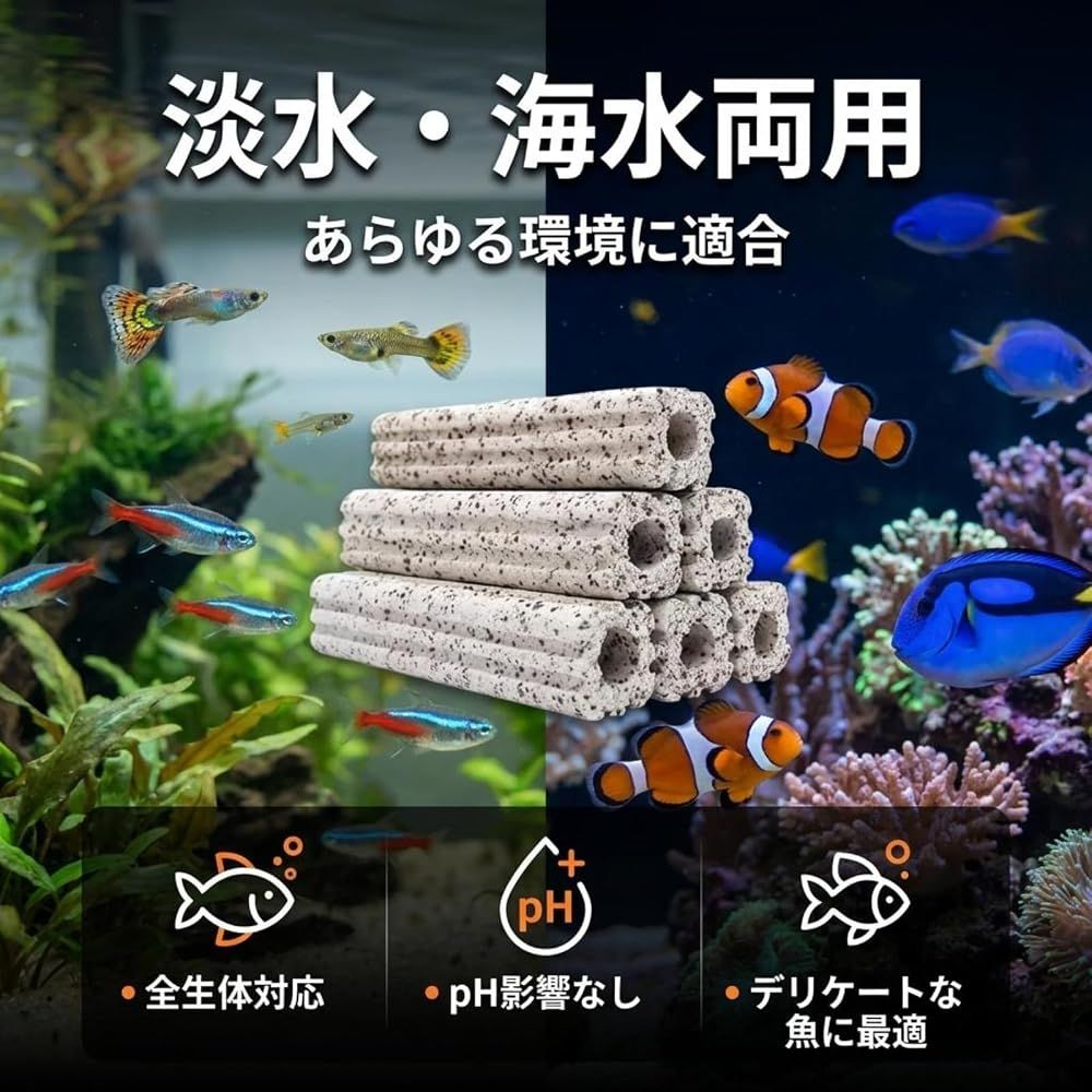 ろ過材 フィルター 水槽 水質改善【水槽掃除の手間をカット