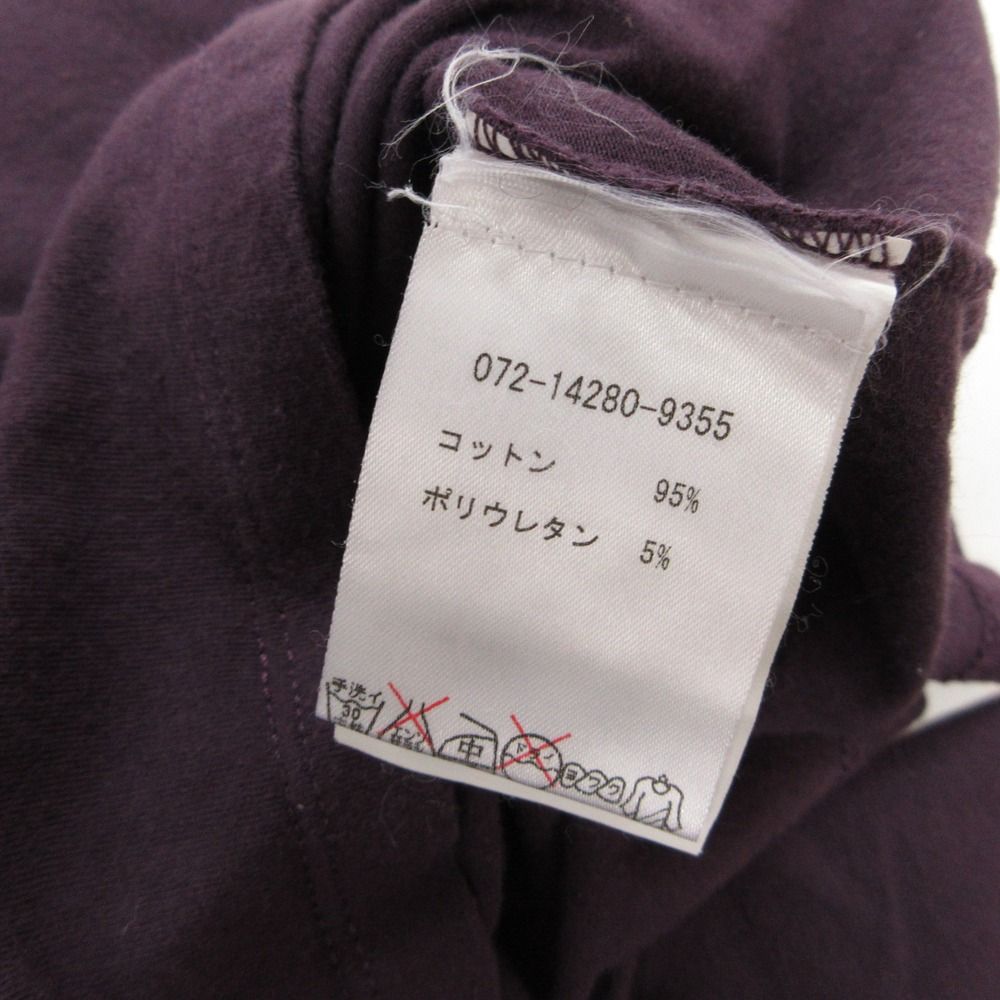 ［美品］ETRO エトロ Vネック 長袖カットソー 44 L パープル レッド ETRO エトロ 長袖Tシャツ トップス カットソー ペイズリー柄 クルー