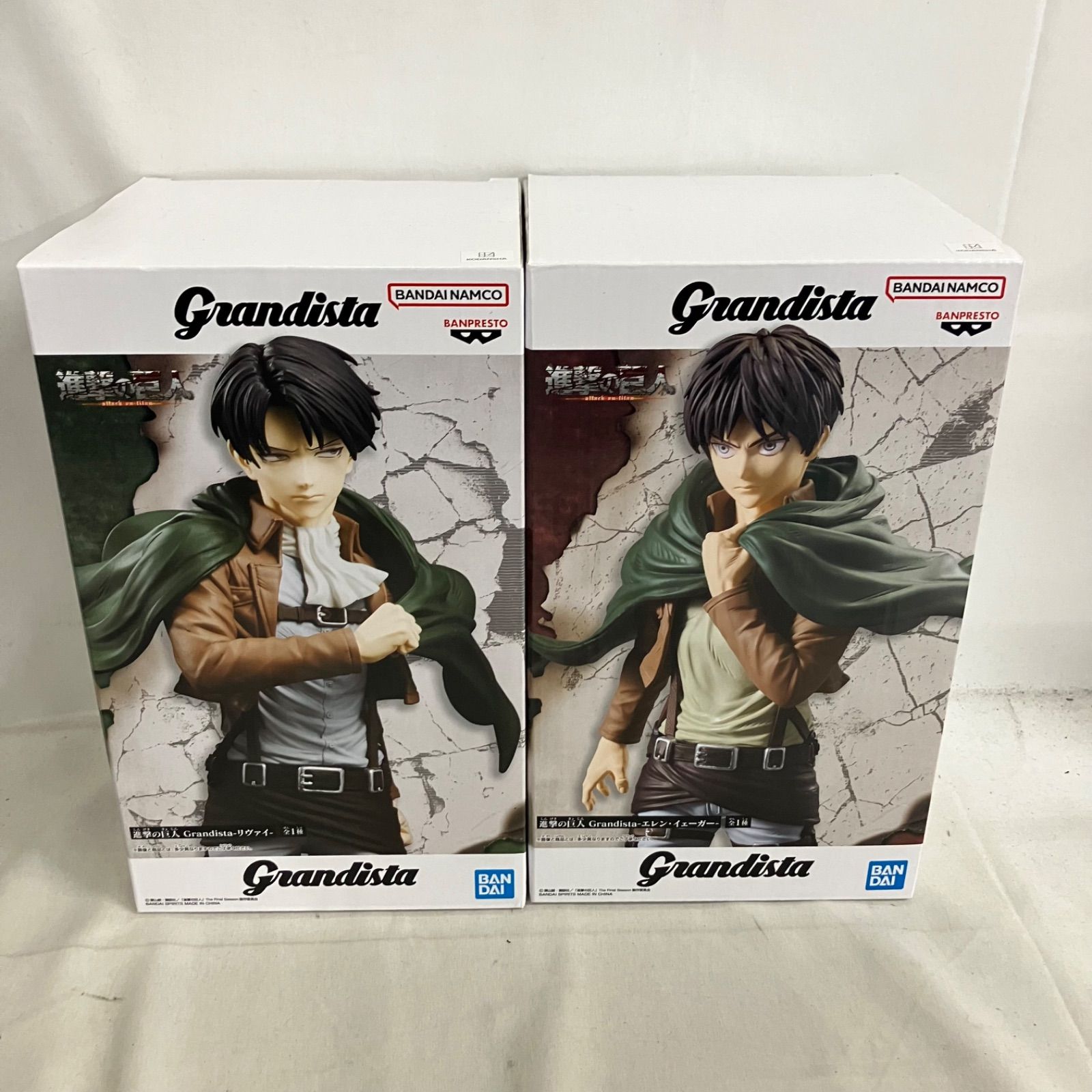 未開封 進撃の巨人 リヴァイ エレン Grandista フィギュア 2個セット
