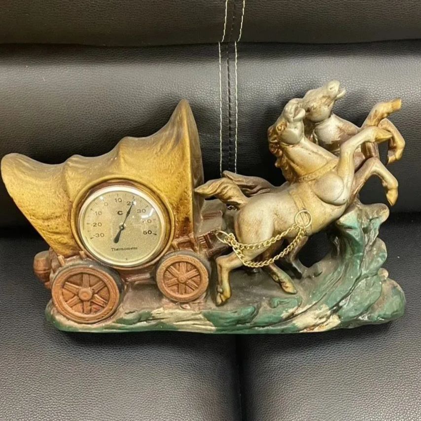 ◎【✨骨董品✨】馬 馬車 置物 インテリア 温度計 小物 動物 飾り 昭和