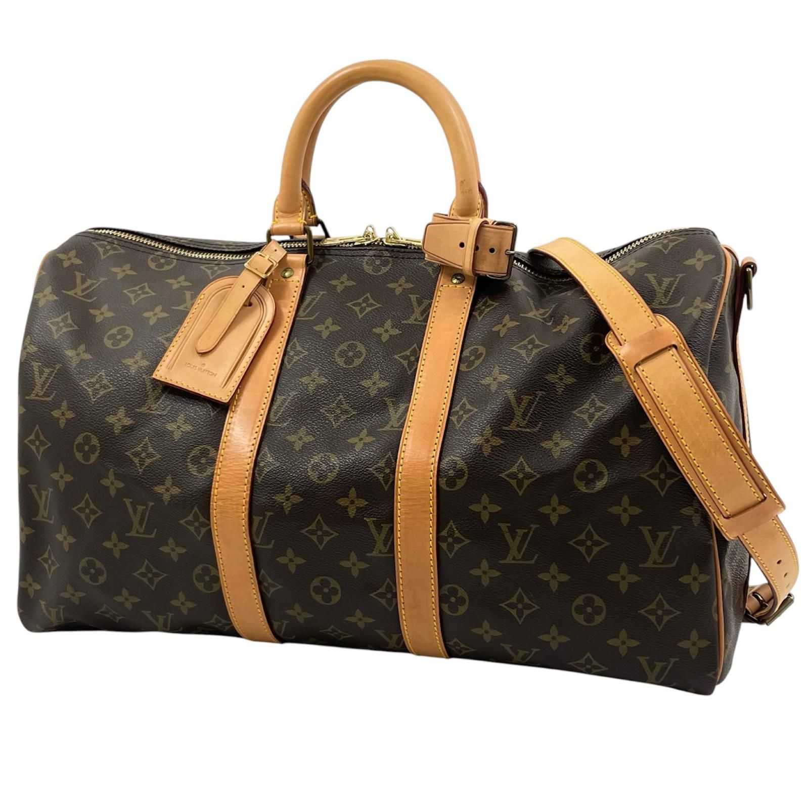 【中古】LOUIS VUITTON | ルイ・ヴィトン キーポル バンドリエール45 モノグラム ボストンバッグ ショルダーバッグ M41418 ブラウン【尾張小牧店】 109,890円