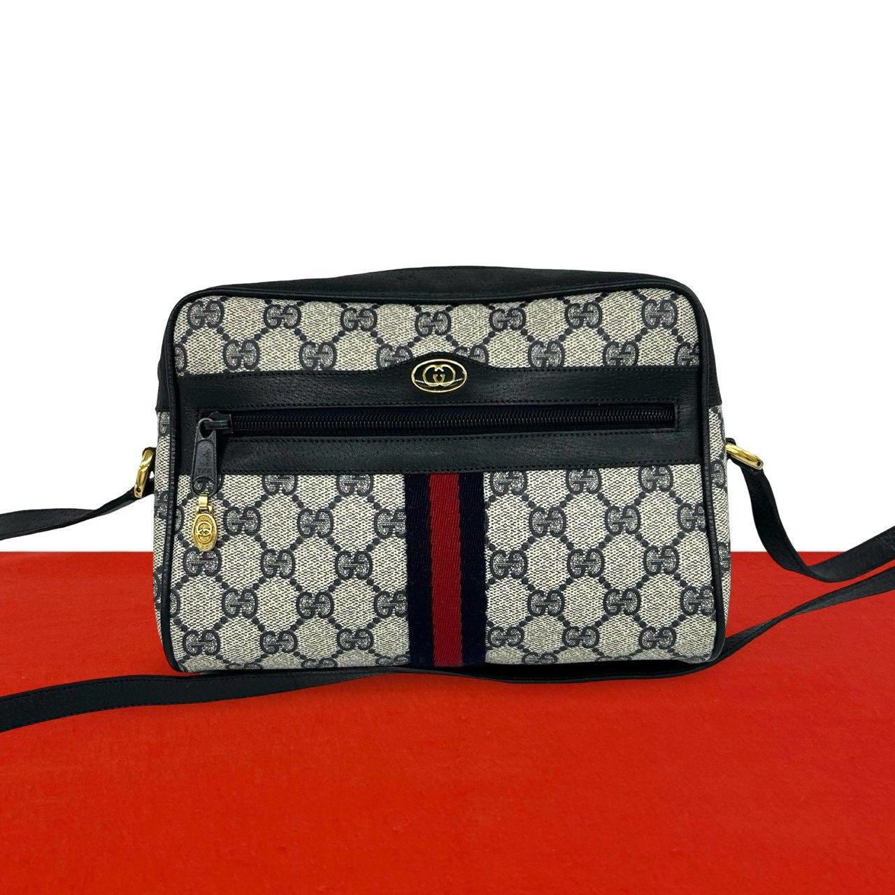 極 美品 GUCCI グッチ シェリーライン GG 柄 レザー 本革 ショルダー