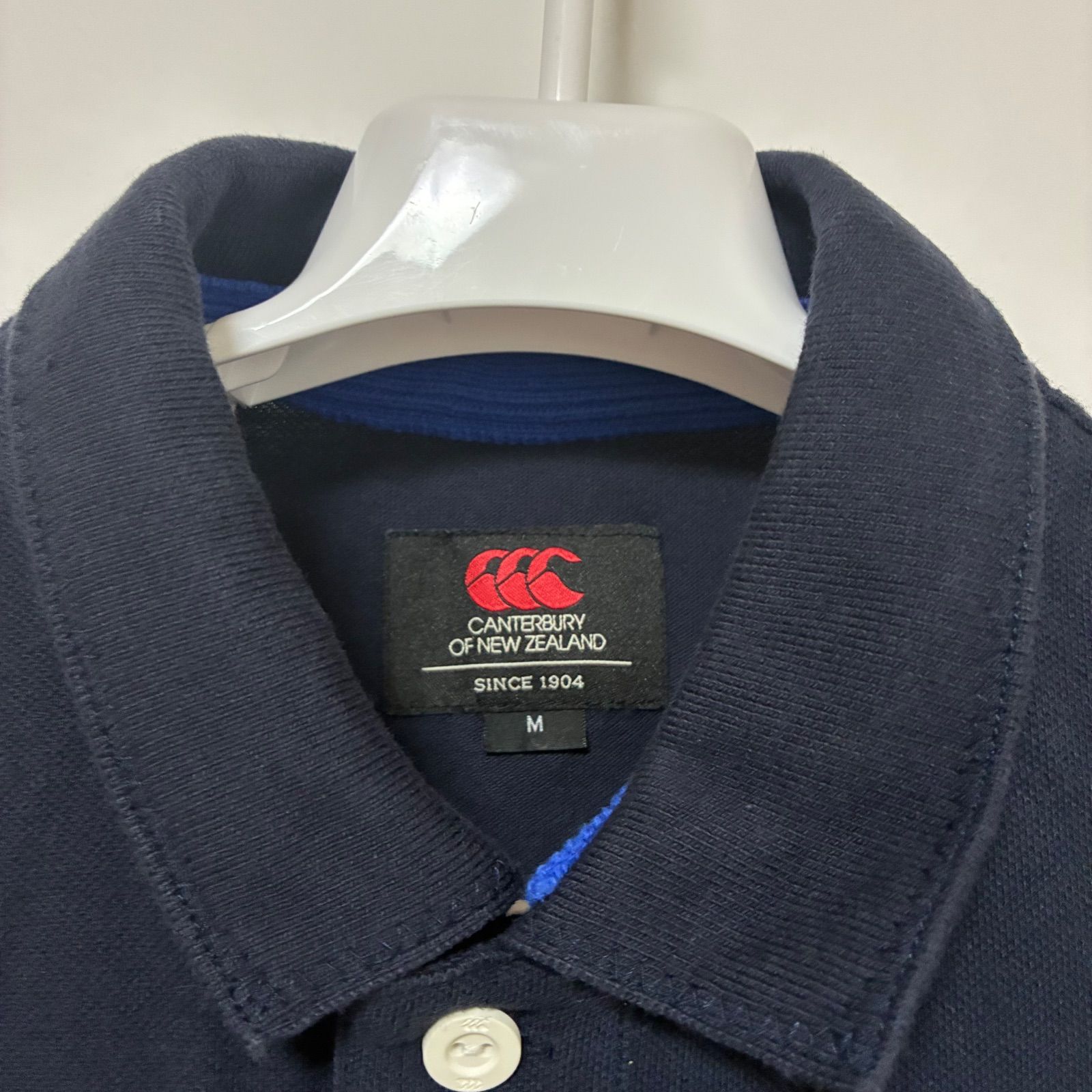 canterbury カンタベリー ラガーシャツ ポロシャツ 紺 M Canterbury