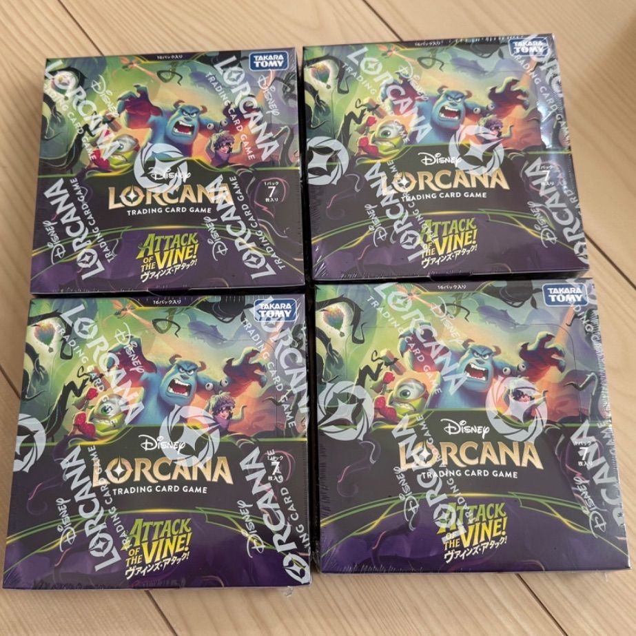 ロルカナ ヴァインズ・アタック！ 4BOX 新品未開封 ディズニー・ロルカナ・TCG 日本語版 ブースターパック ヴァインズ