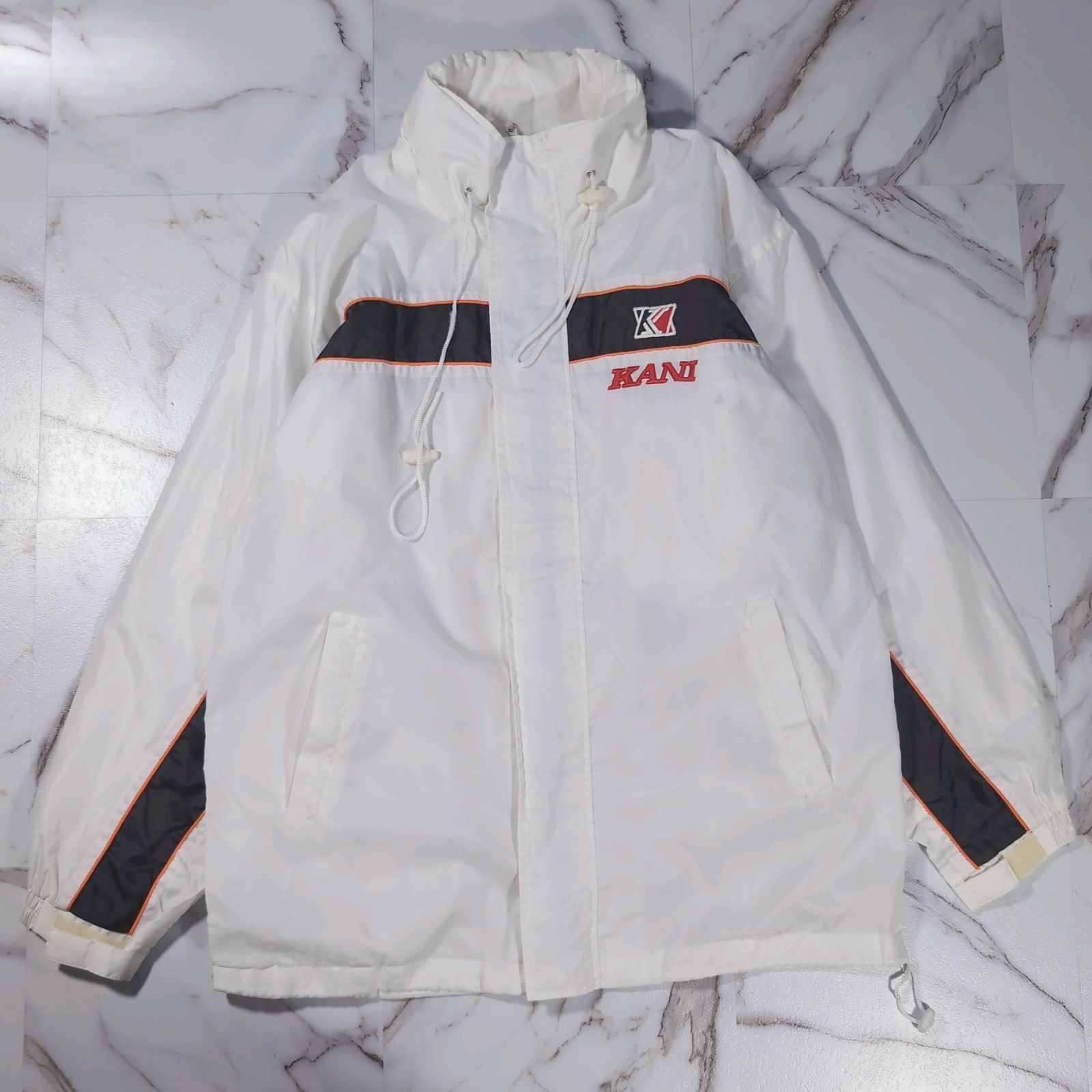 90~00s KARL KANI SPORT B系 HIPHOP ナイロンジャケット ロゴ刺繍 L