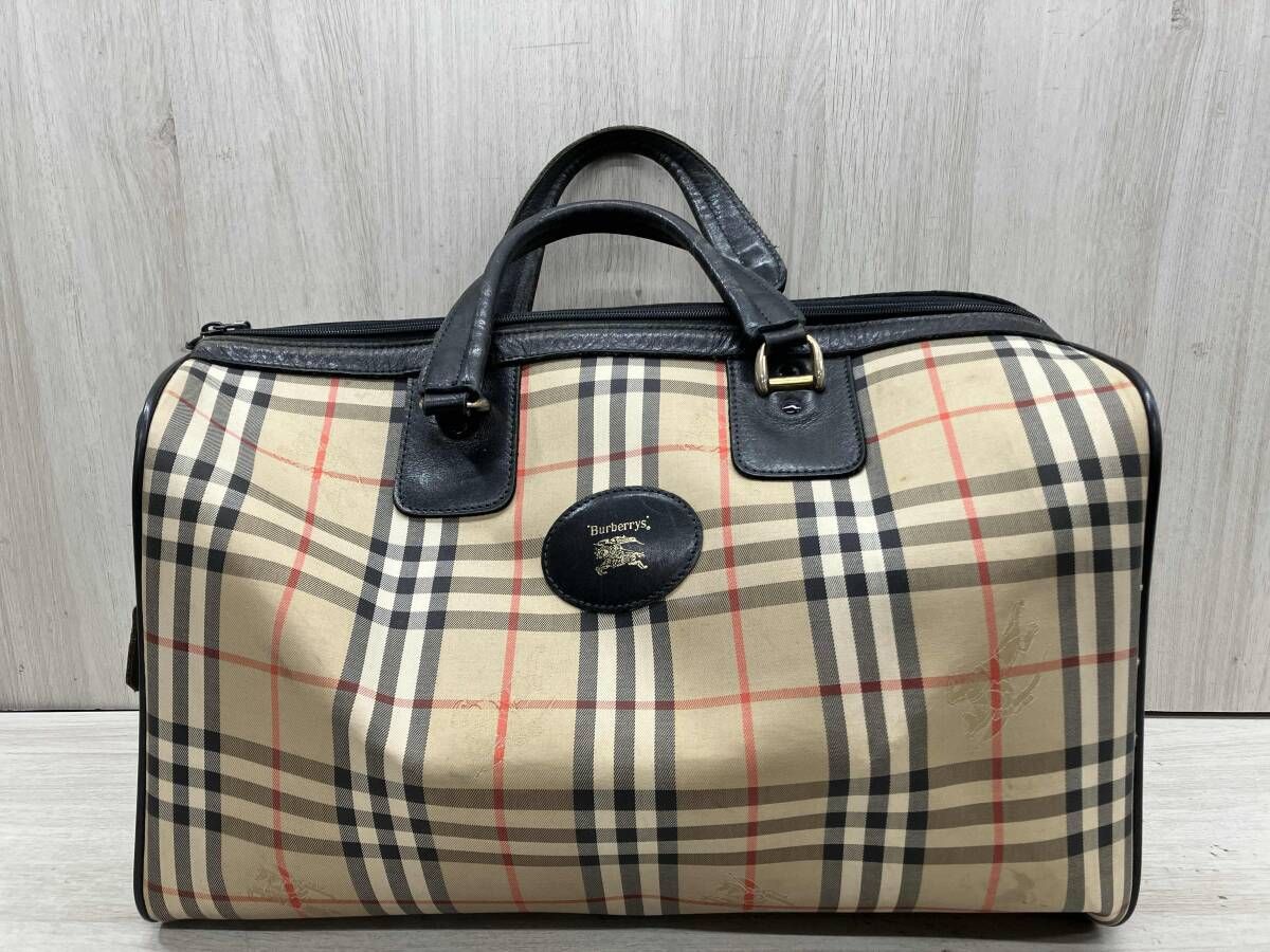 通年 Burberrys バーバリーズ ボストンバッグ ノバチェック ベージュ