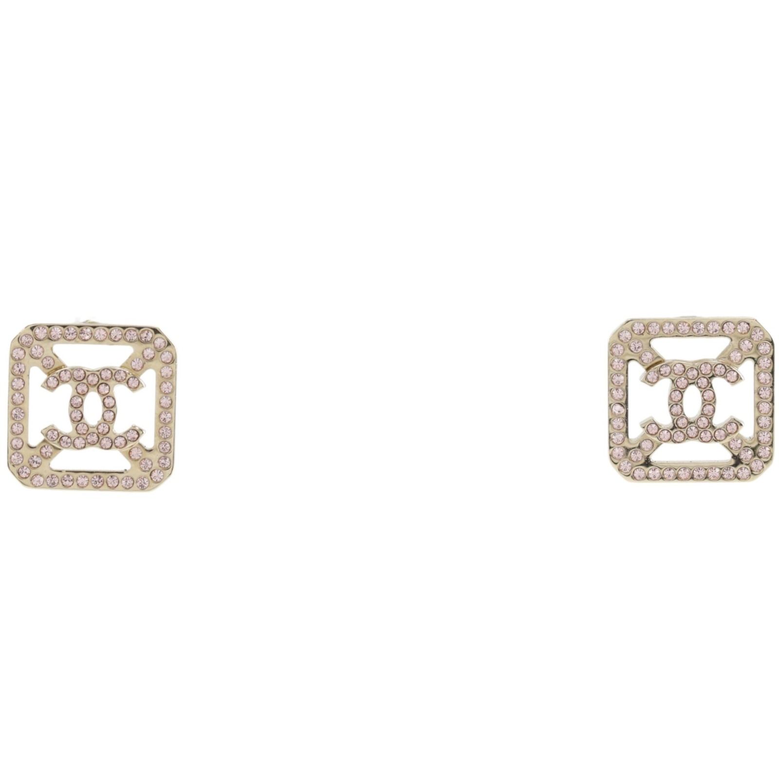 【CHANEL】シャネル ココマーク 金属製×ラインストーン シルバー B17S レディース 6.2g ピアス 74,800円