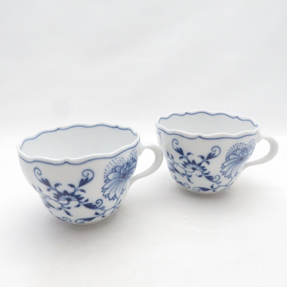 美品 MEISSEN マイセン ブルーオニオン カップ 2点 ペア SO4911H1