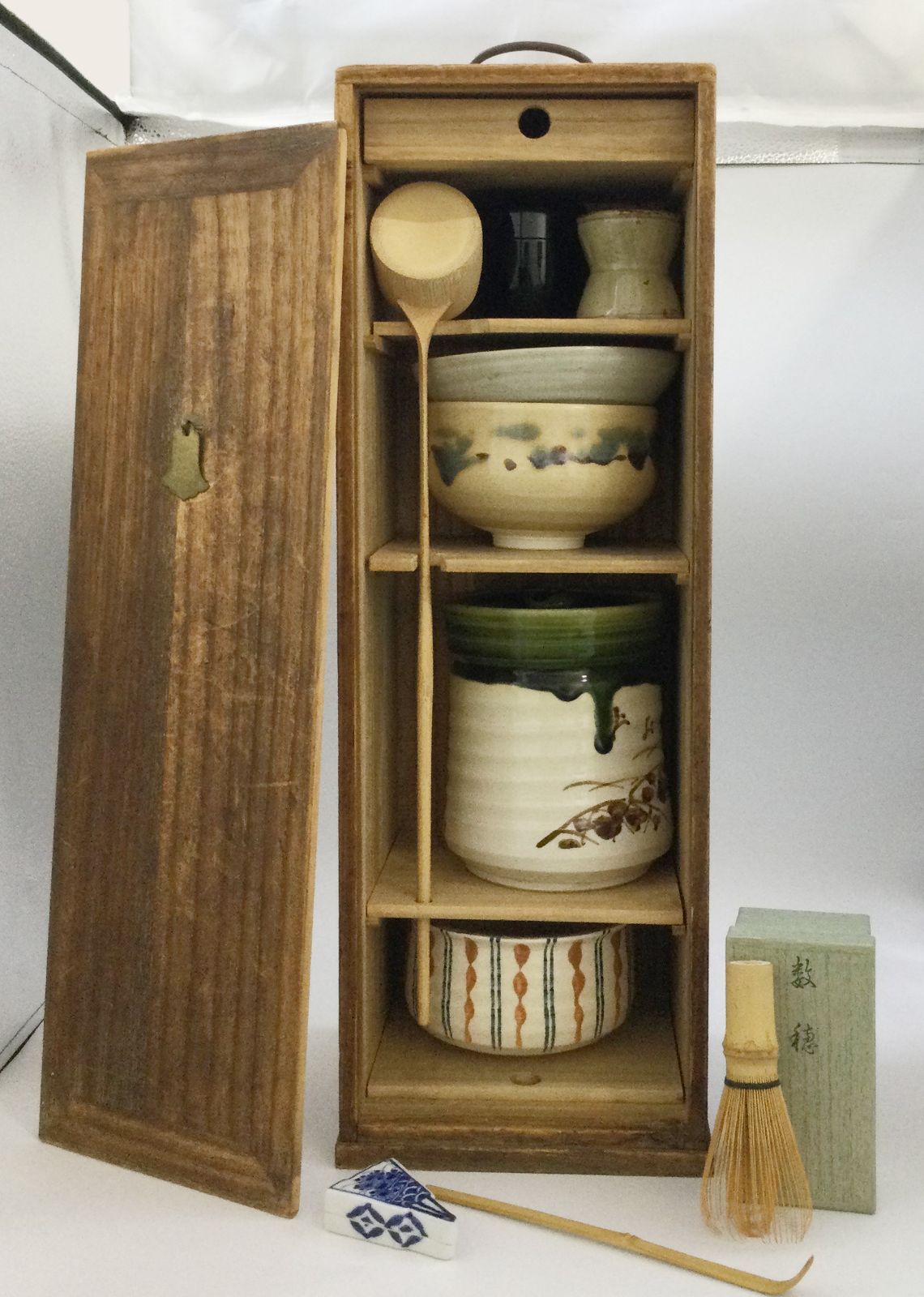 茶道具セット 茶碗 建水 蓋置 水指 香合 棗 茶筅（数穂） 柄杓 茶杓
