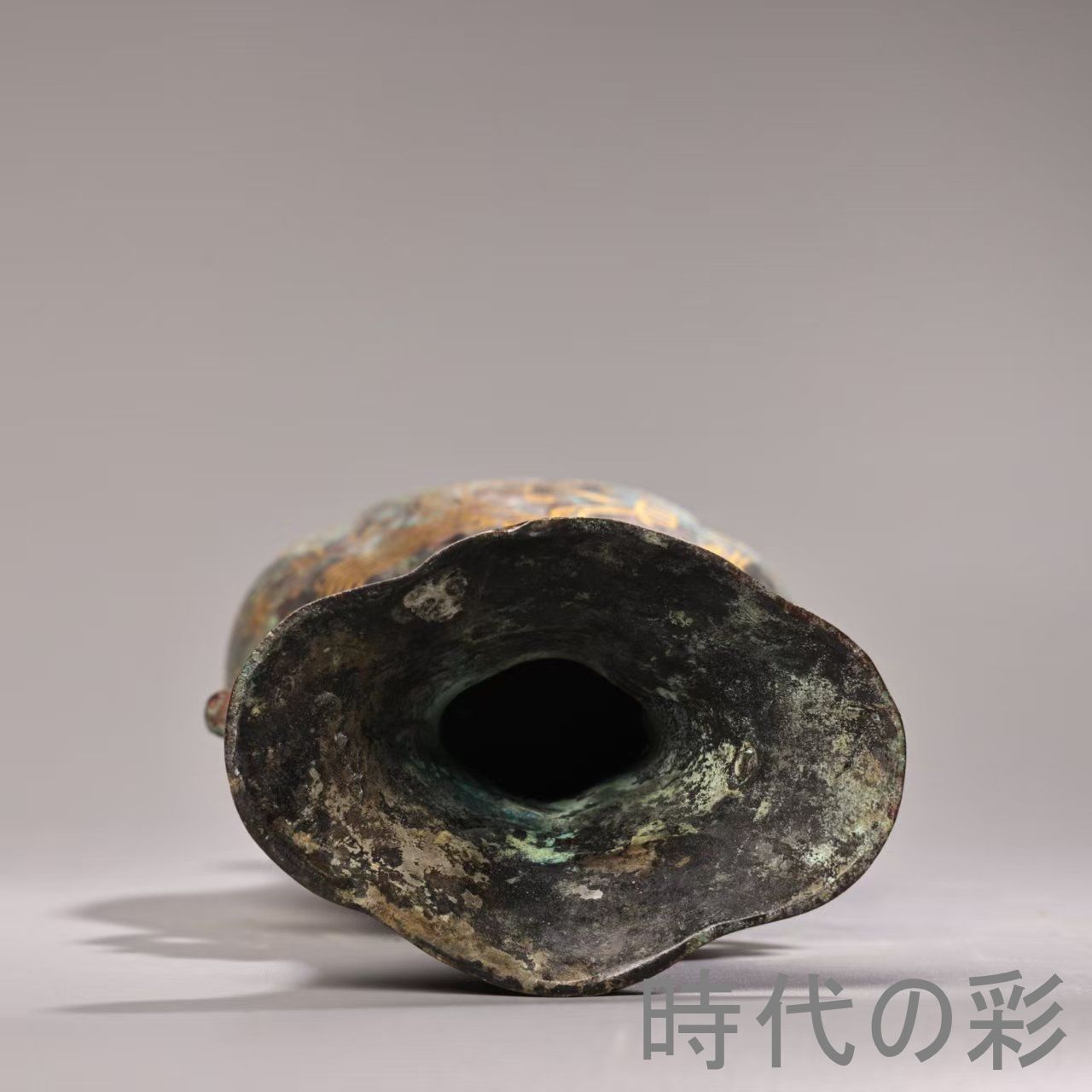錯金青銅花瓶・ブロンズフラワーベース】中国古美術 青銅器 錯金装飾