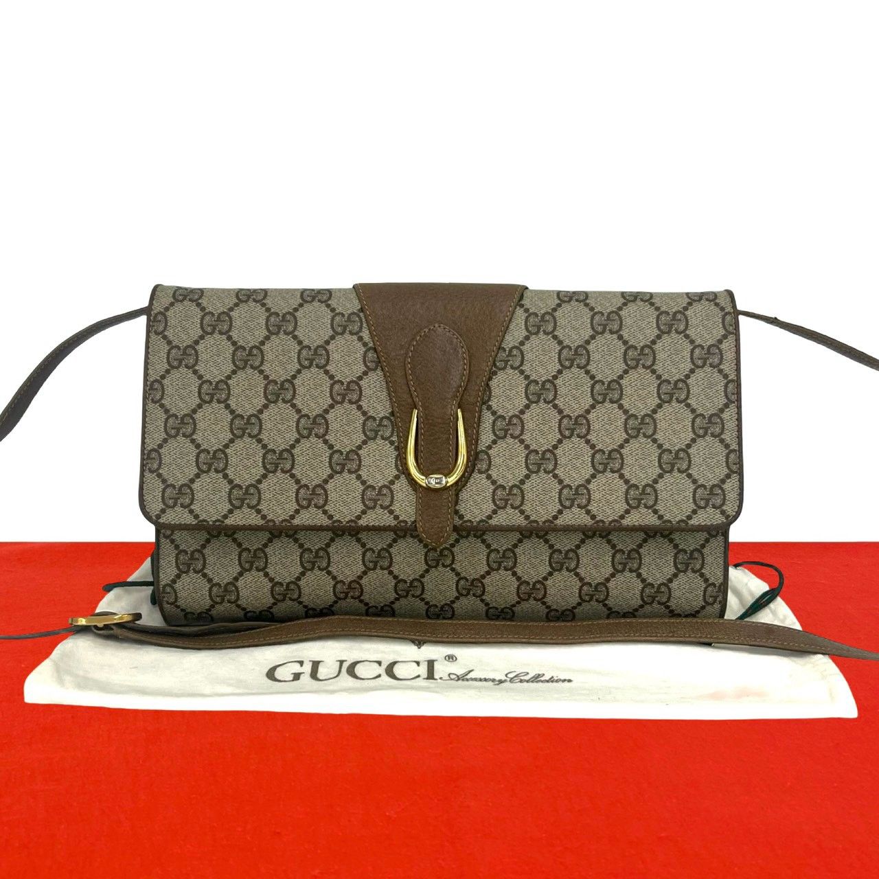 極 美品 GUCCI グッチ オールドグッチ ヴィンテージ GG ロゴ 金具 