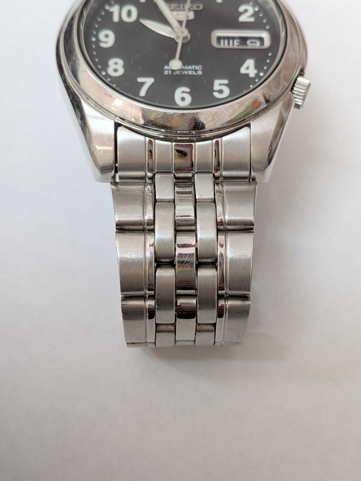 稼働品】SEIKO 5 セイコー5 自動巻き 腕時計 7S26-01V0 ブラック文字盤