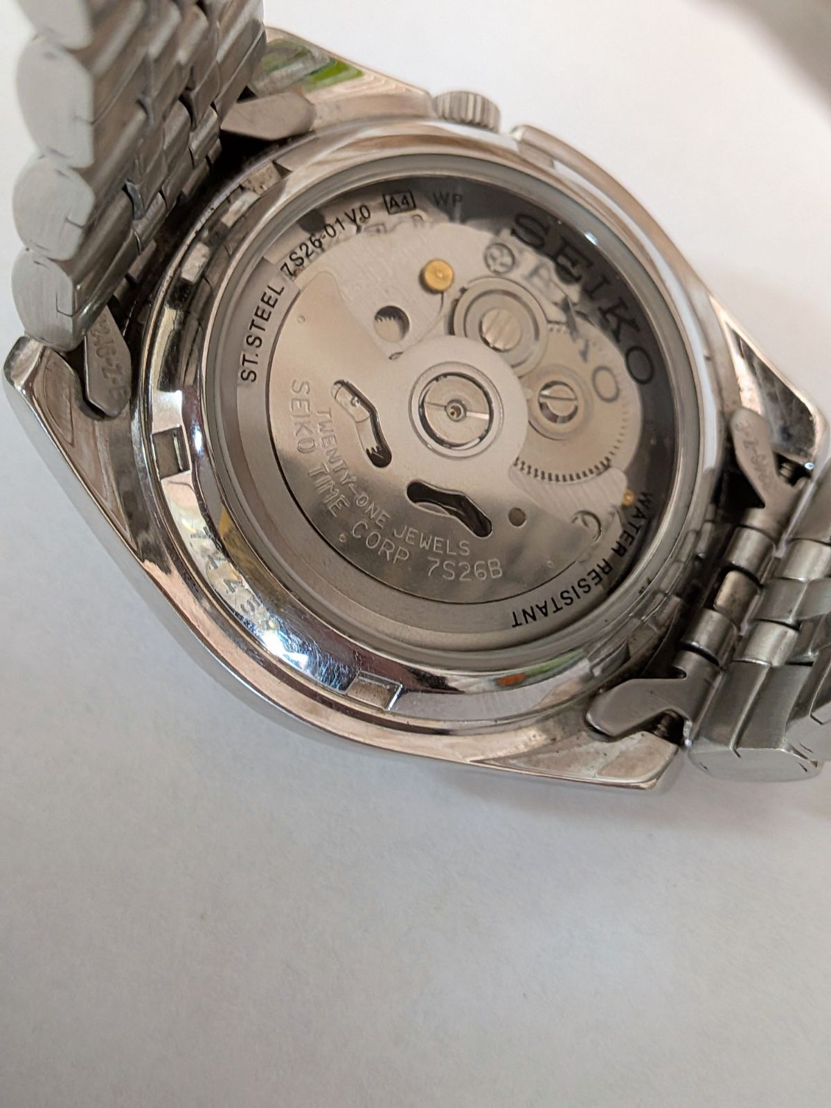 稼働品】SEIKO 5 セイコー5 自動巻き 腕時計 7S26-01V0 ブラック文字盤