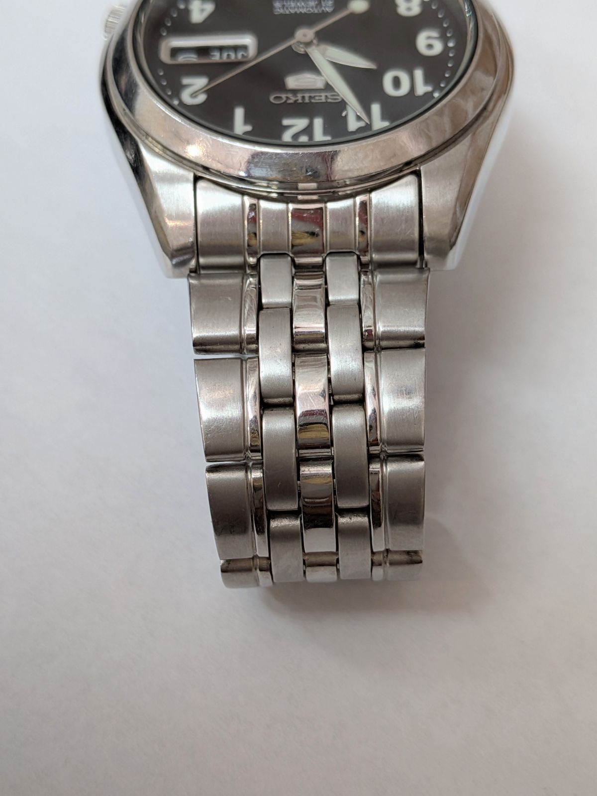 稼働品】SEIKO 5 セイコー5 自動巻き 腕時計 7S26-01V0 ブラック文字盤