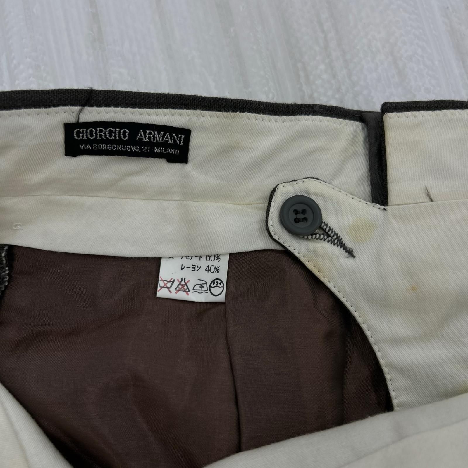 GIORGIO ARMANI 80s 2タック コーデュロイスラックス - メルカリ