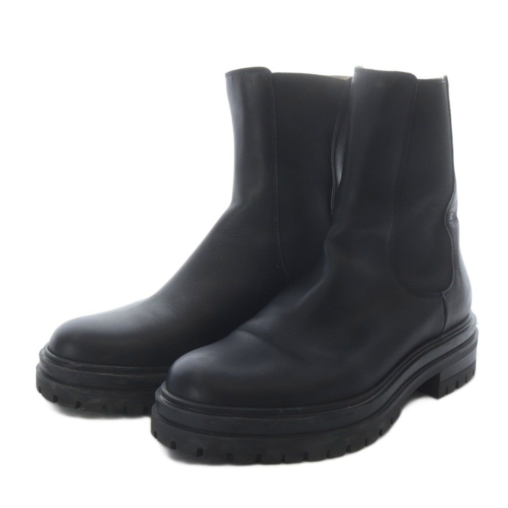 ジャンヴィトロッシ Gianvito Rossi CHESTER チェルシーブーティ サイドゴアブーツ ショート ローヒール レザー 37 ブラック /YO34 35,900円