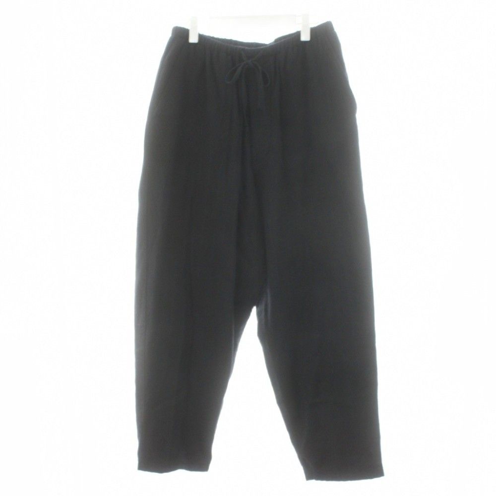 コモリ COMOLI 24AW ストライプテーパードパンツ イージーパンツ 3 黒 ブラック /AN28