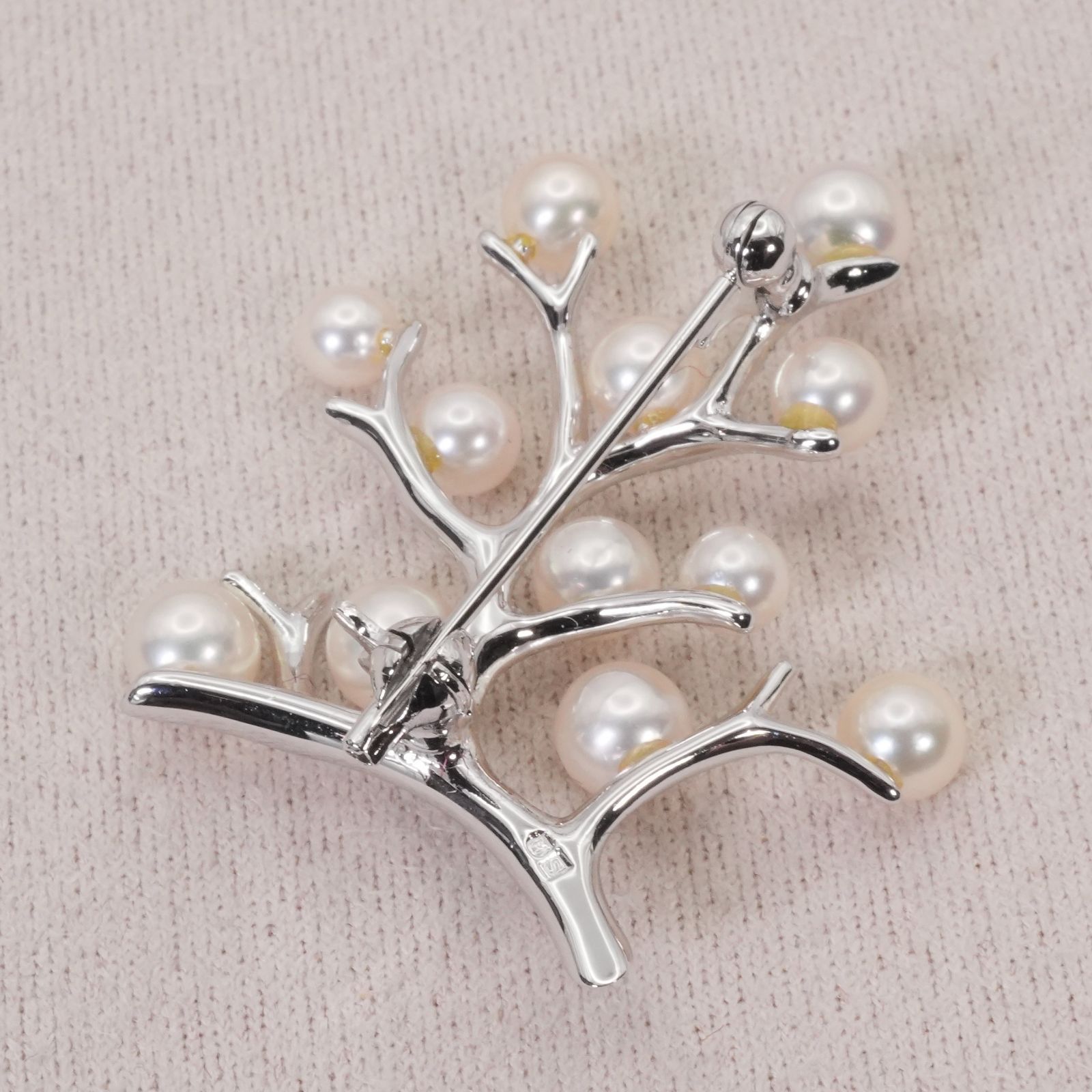 ミキモト 幸福の木 ベビーパール シルバー ブローチ MIKIMOTO /26-2399