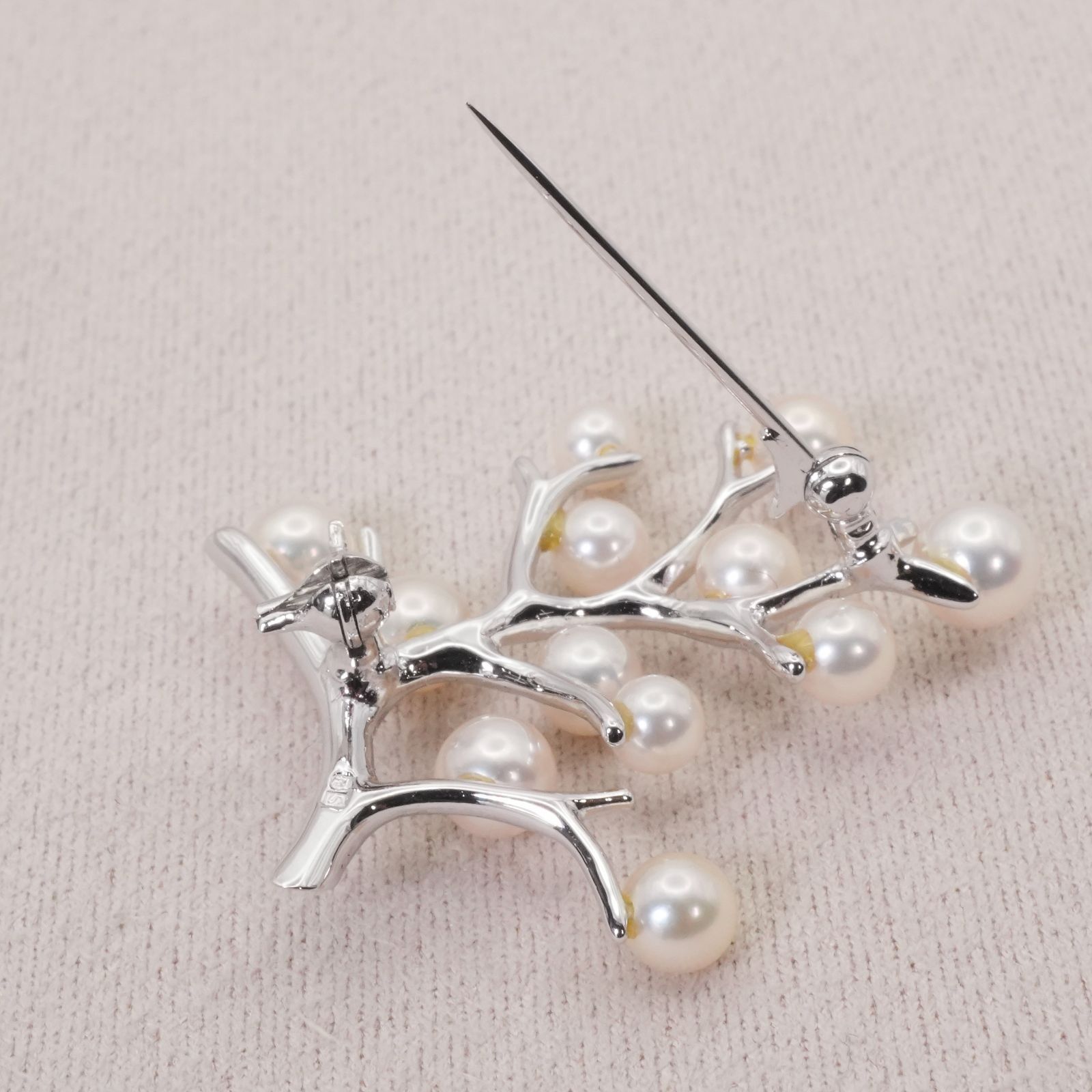 ミキモト 幸福の木 ベビーパール シルバー ブローチ MIKIMOTO /26-2399