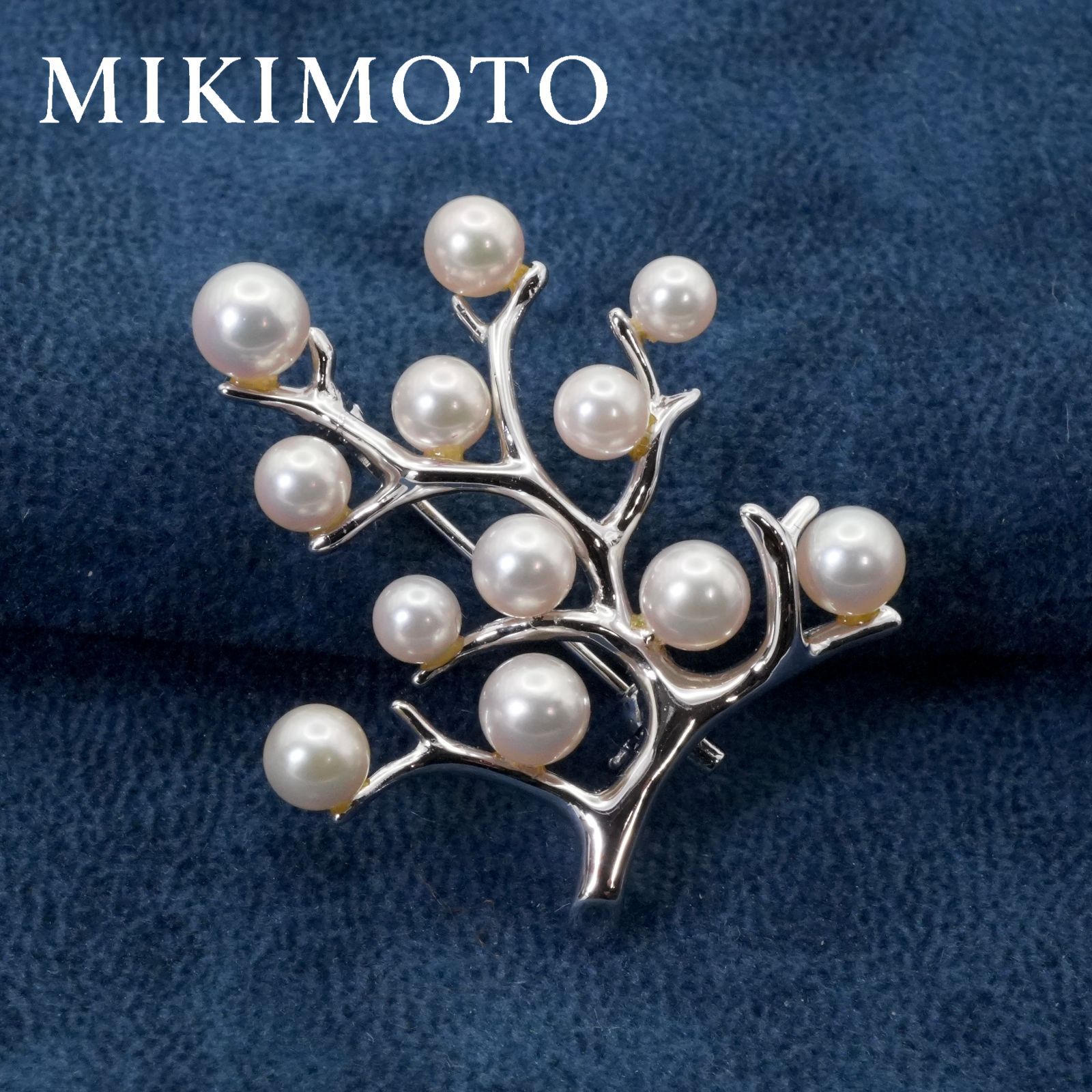 ミキモト 幸福の木 ベビーパール シルバー ブローチ MIKIMOTO /26-2399