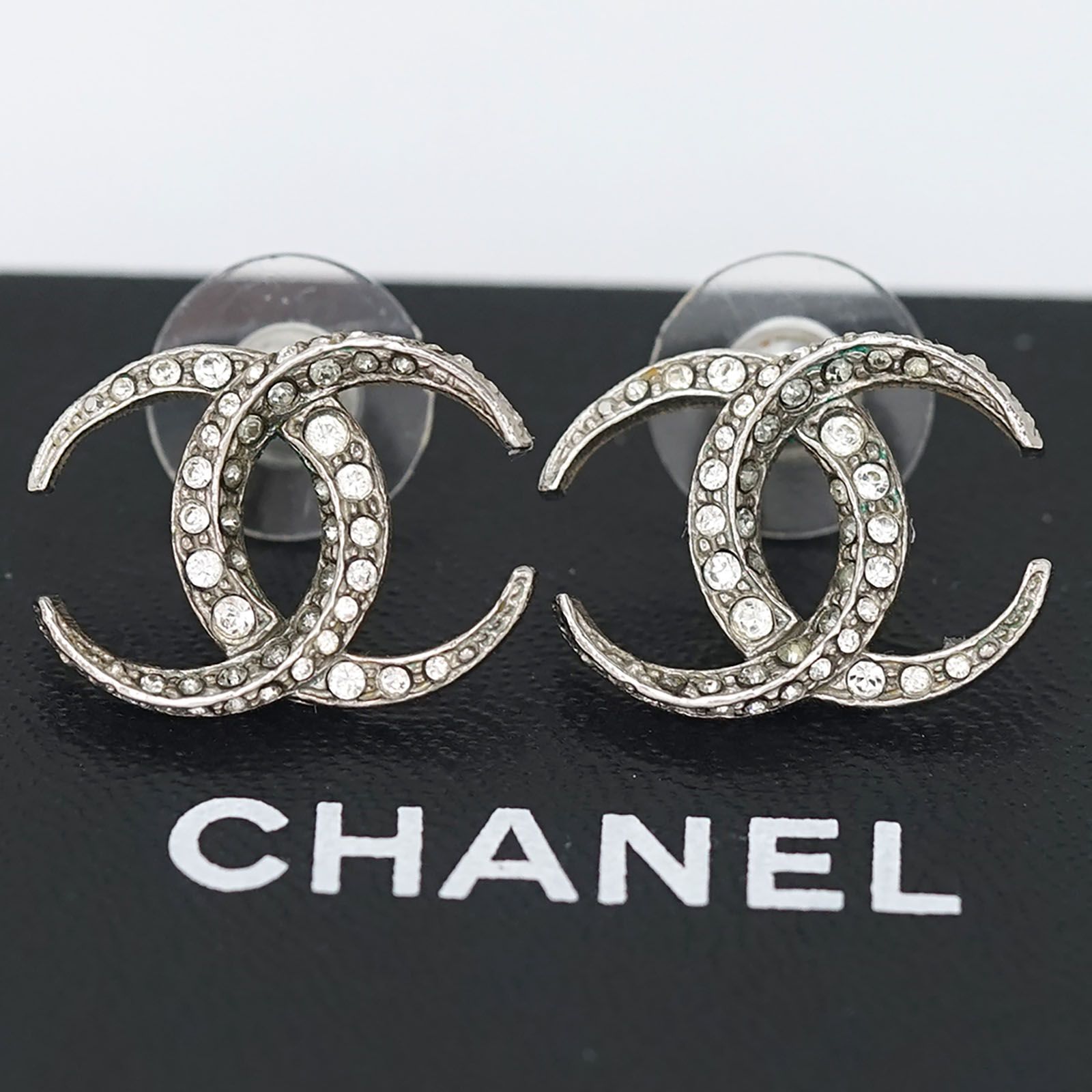 【美品】シャネル CHANEL ココマーク ピアス シルバー ラインストーン 保存箱【送料無料】 62,200円