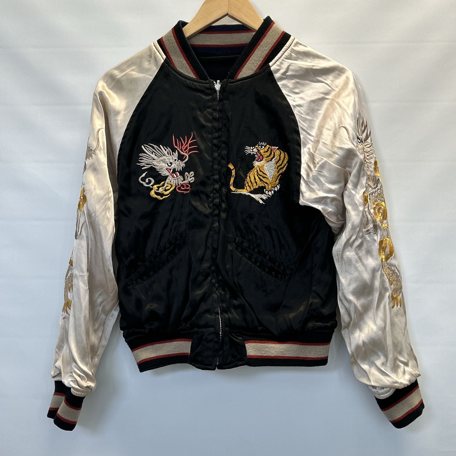 ながせともや様(専用)Houston スカジャン　ビンテージ　リバーシブル 浜館75-1001] [店舗併売品] HOUSTON ヒューストン ベロア・サテン