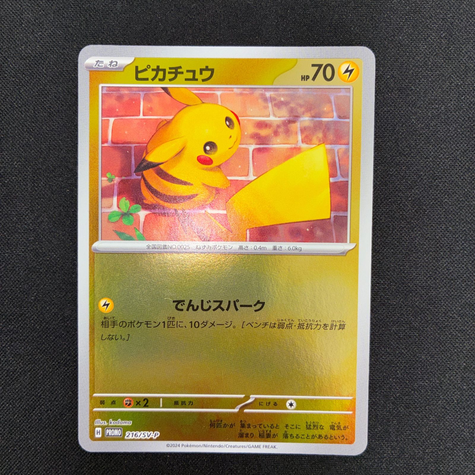 極美品　ピカチュウ P スカーレット&バイオレットプロモポケカの夏がキタ！ 状態S ピカチュウ 216/SV-P スカーレット&バイオレットプロモカード