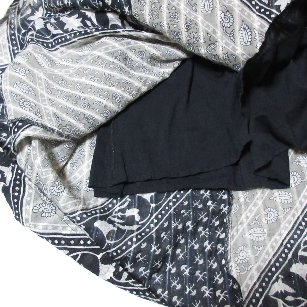 Sara mallika サラマリカ Cotton Block Pattern Dress 長袖 マキシ丈