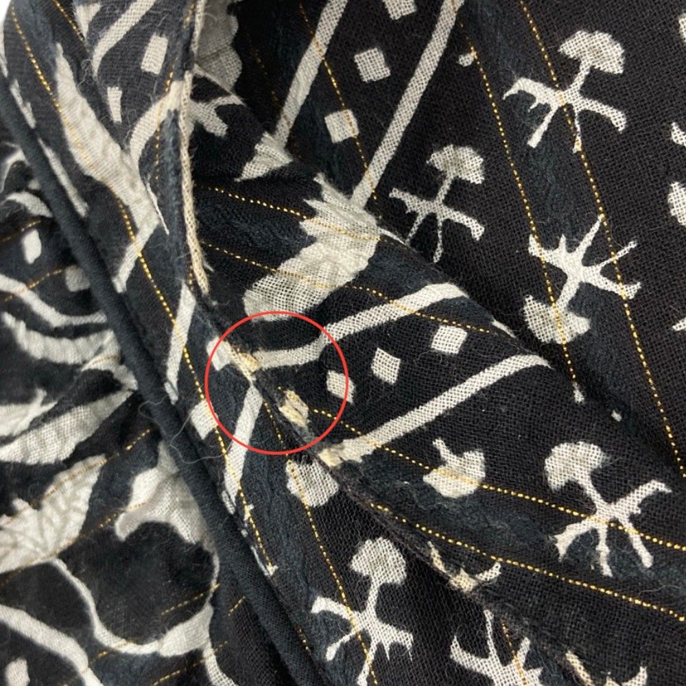 Sara mallika サラマリカ Cotton Block Pattern Dress 長袖 マキシ丈