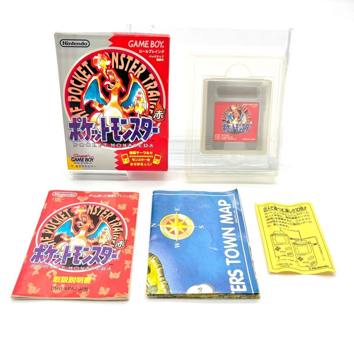 1995 ヴィンテージ pokemon nintendo GB gameboy ポケットモンスター 赤 レッド ポケモン ゲームボーイ red japan 箱 説明書 マップ ソフト 任天堂 レトロ ソフト 当時 ニンテンドー カセット VINTAGE 15,599円