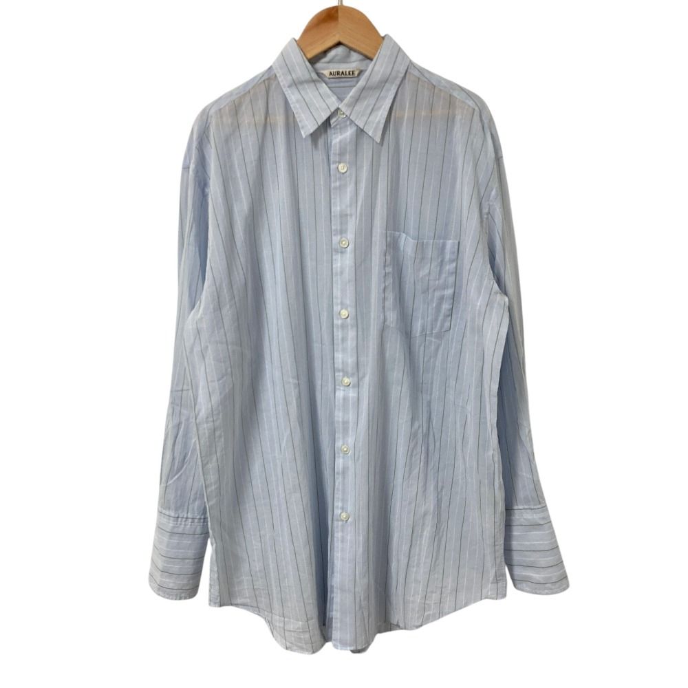 24SS AURALEE オーラリー HARD TWIST FINX ORGANDY STRIPE SHIRT
