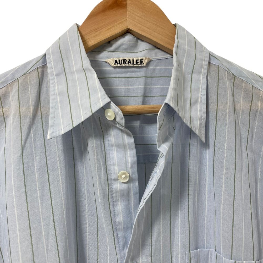 24SS AURALEE オーラリー HARD TWIST FINX ORGANDY STRIPE SHIRT