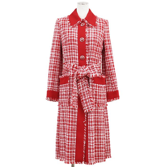 【美品★ドルチェ&ガッバーナ】Aラインコート ツイード 38 イタリア製 M 新品同様】DOLCE&GABBANA ドルチェアンドガッバーナ ツイード ロング