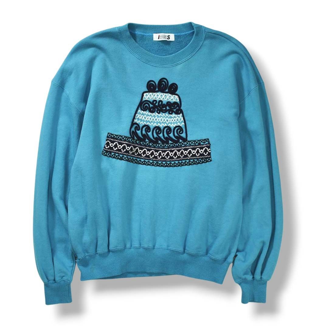 80s アイ エス イッセイミヤケ I.S. ISSEY MIYAKE 民族調刺繍 クルー