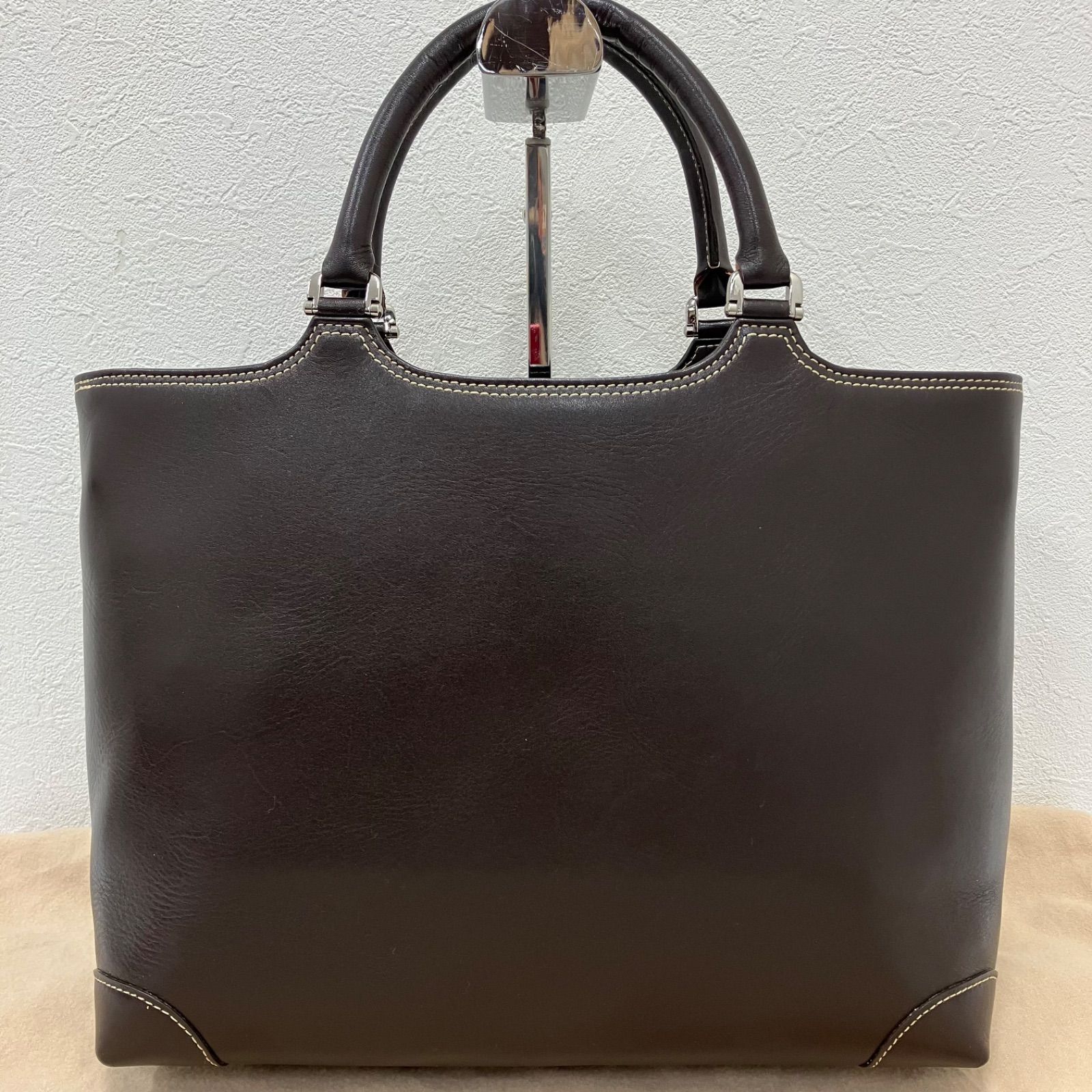 Y9907 Kitamura キタムラ ハンドバッグ トートバッグ ブラウン レザー