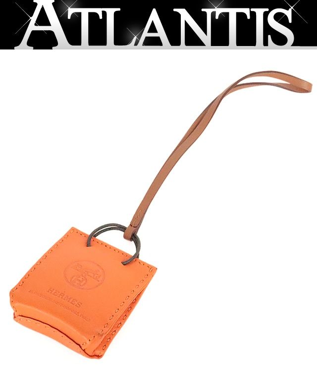 【広尾店】エルメス HERMES サックオランジュ バッグチャーム ショッパーモチーフ オレンジ Y刻印(2020年) 【20281】チャーム