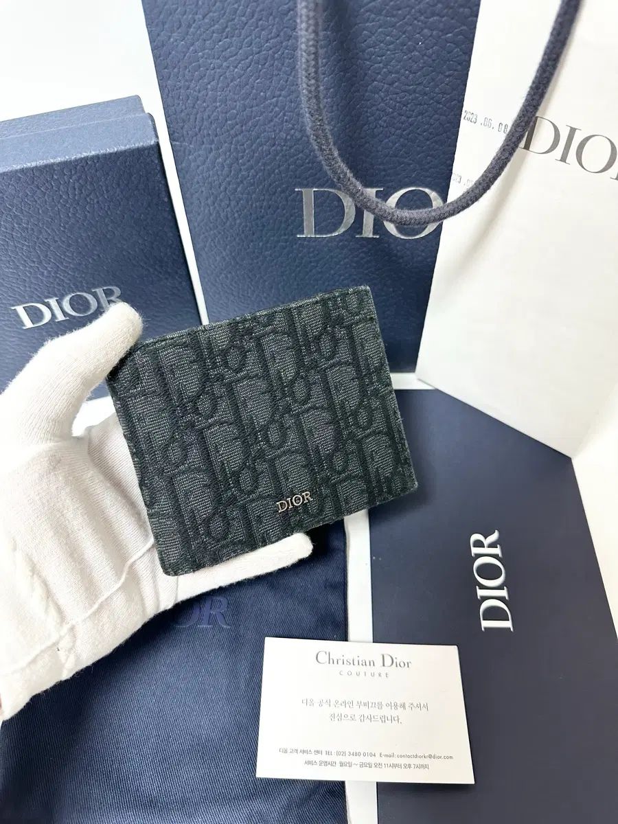 (正規品)(ほぼ新品 フルセット)ディオール オブリーク 二つ折り財布 ブラック