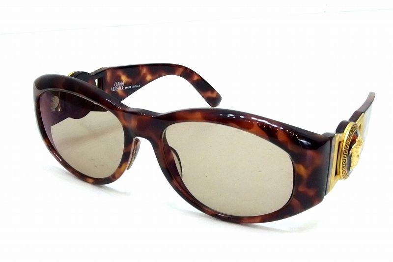 【234164】【名作ヴィンテージ】 GIANNI VERSACE ジャンニヴェルサーチ サングラス メデューサ べっ甲 424/M 869 ブラウン