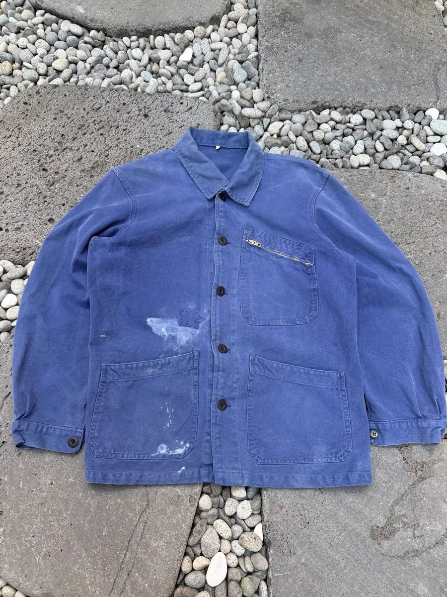 NATURAL FADED ZIPPED CHEST POCKET 1970年代 ヴィンテージ フレンチ ウォークジャケット