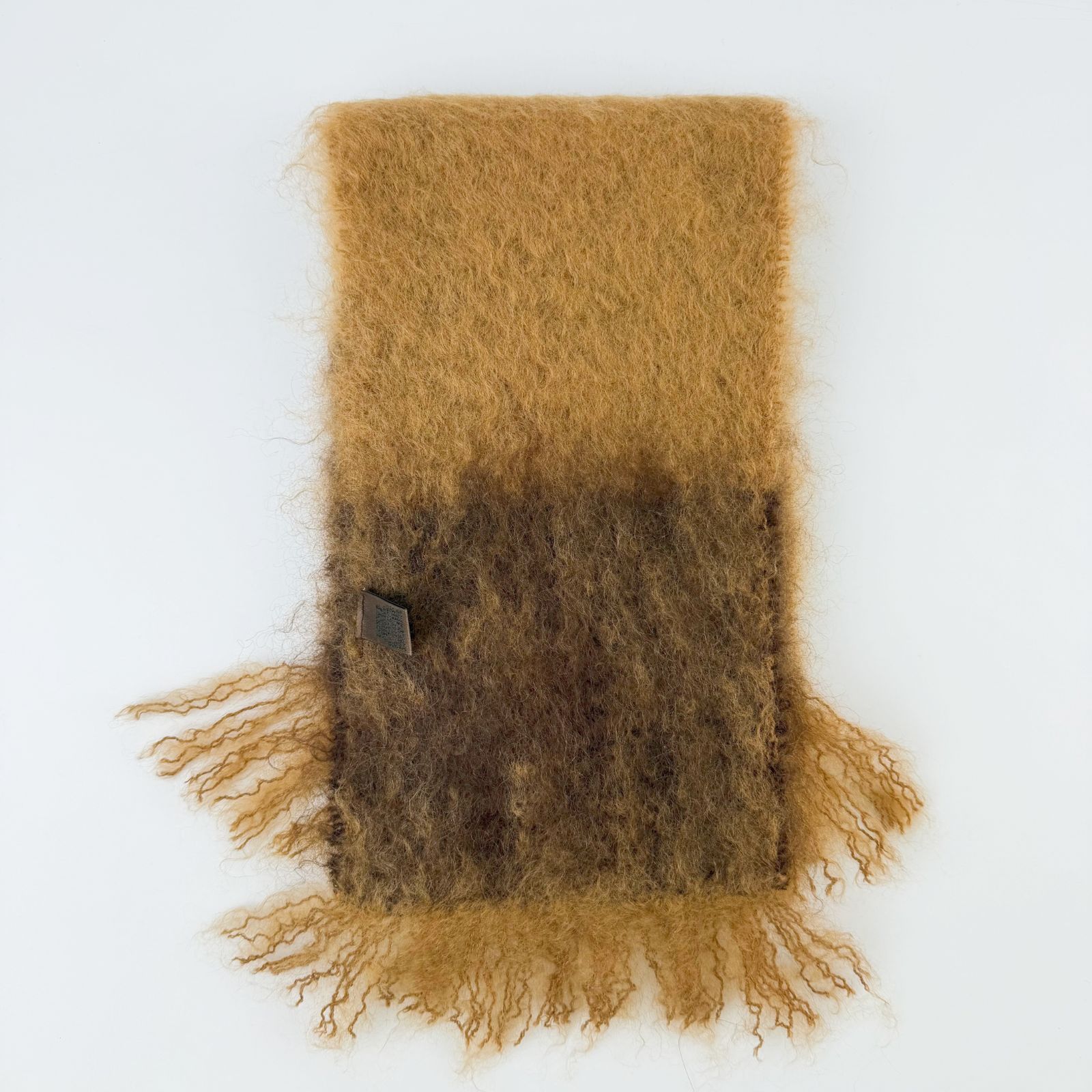 中古】LOEWE ロエベ アナグラム刺繍 モヘア バイカラー フリンジ