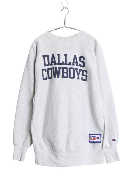 90s USA製 チャンピオン リバースウィーブ 2段 プリント スウェット メンズ XL オールド NFL カウボーイズ オフィシャル トレーナー 裏起毛