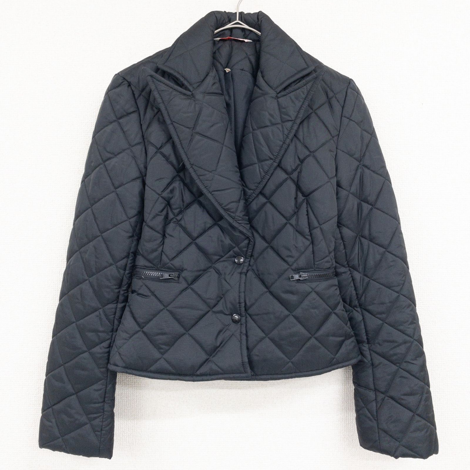 hussein chalayan フセインチャラヤン キルティングジャケット ブルゾン ジップ ポリエステル ブラック レディース S b03330 20,930円