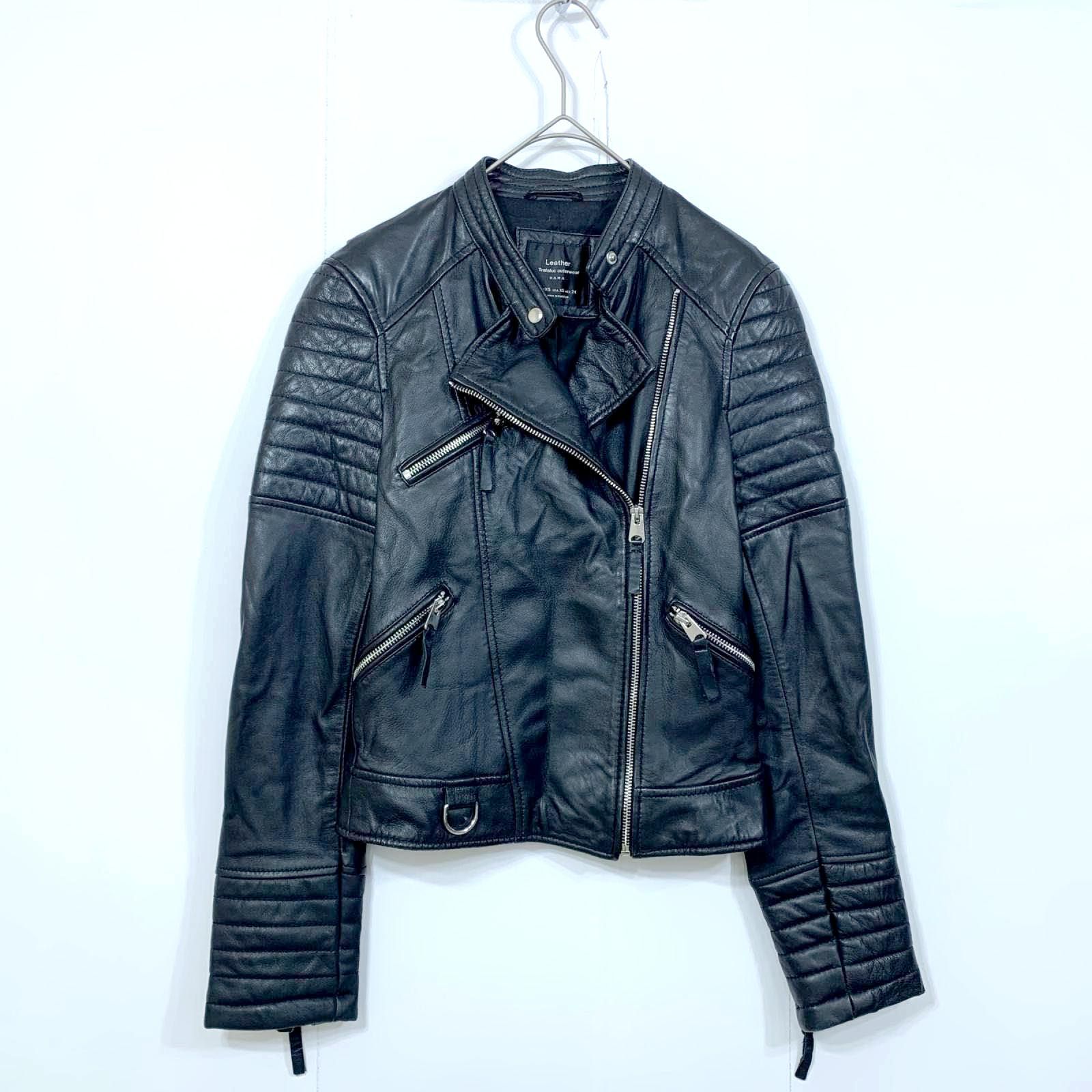 〇 ZARA ザラ 羊革 ライダース ジャケット XS 黒 ◇■ レディース 7,296円