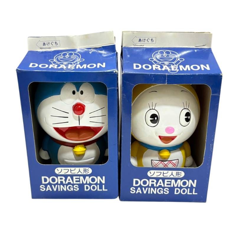 SK JAPAN SAVINGS DOLL ドラえもん ドラミ 2種セット ソフビ人形