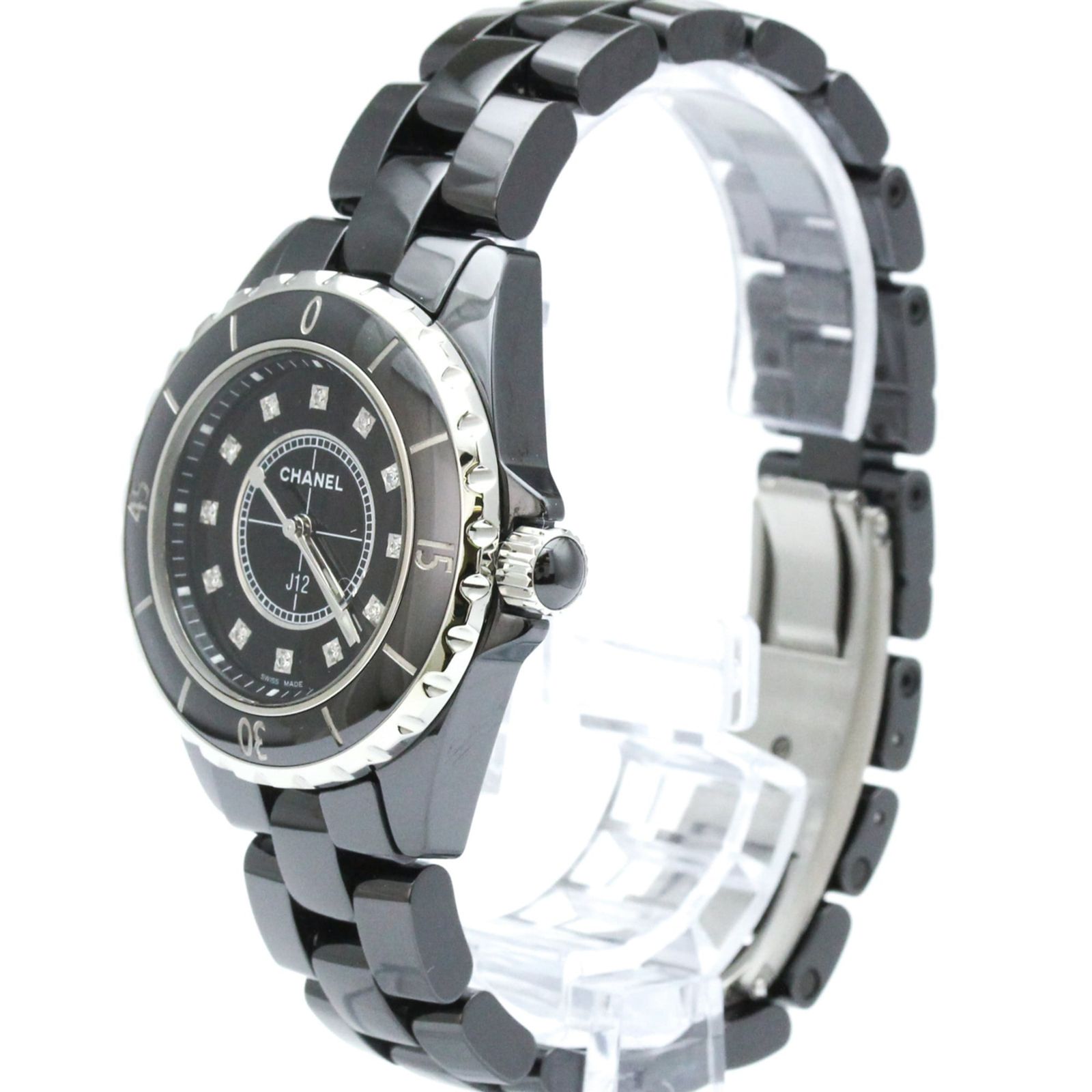 シャネル (CHANEL) J12 12P ダイヤモンド セラミック クォーツ