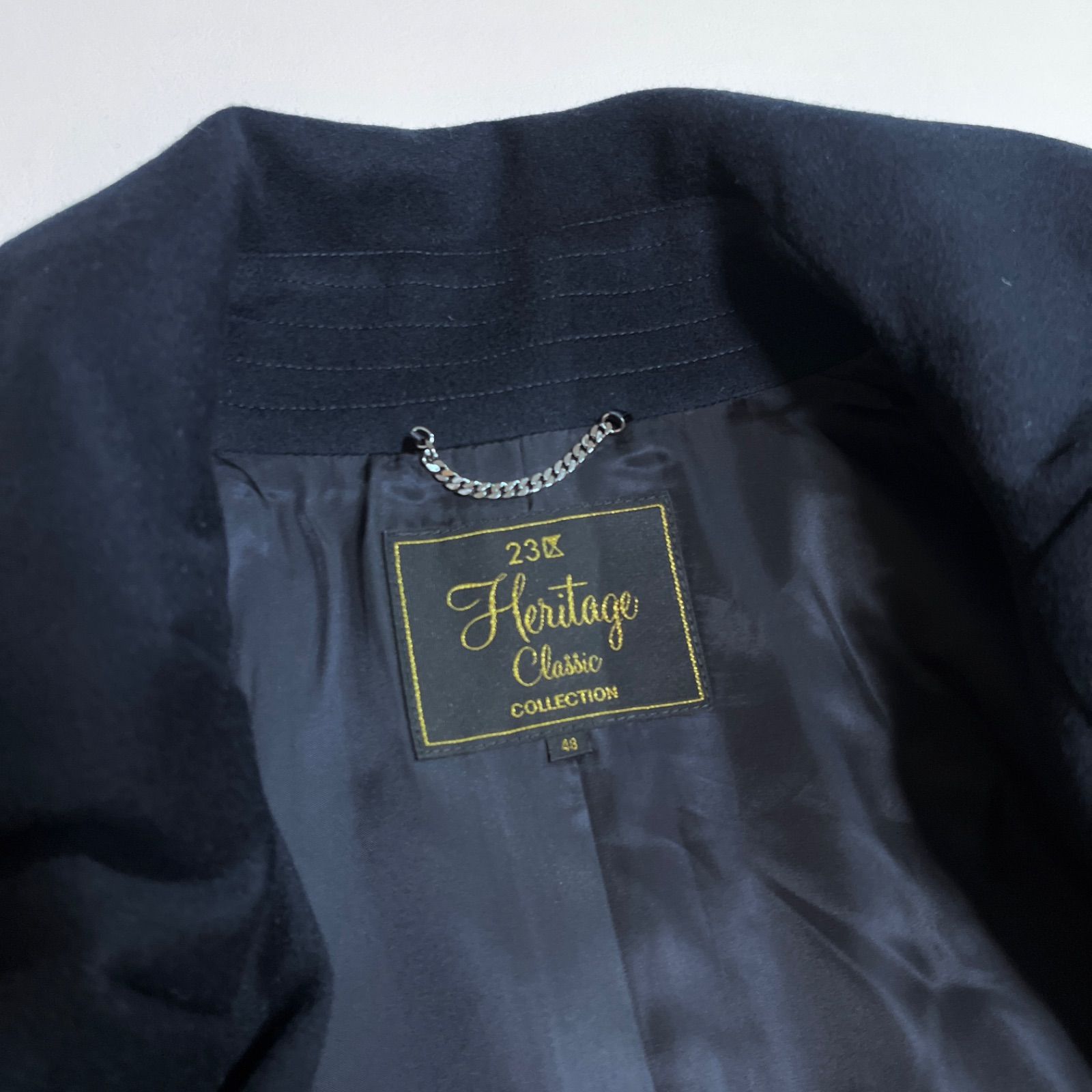 kP15 23区 Loro Piana 大きいサイズ 48 カシミヤ ショールカラーコート