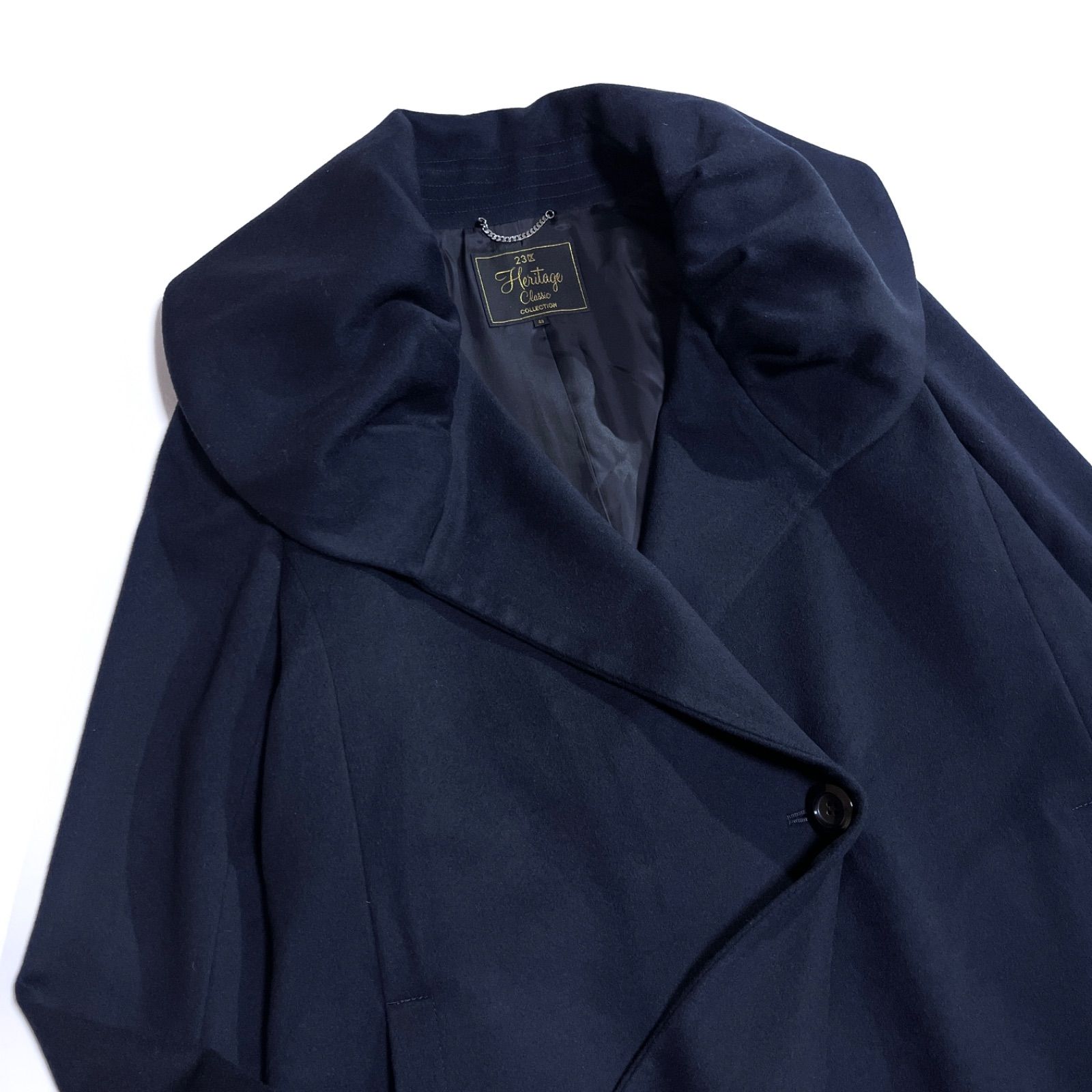 kP15 23区 Loro Piana 大きいサイズ 48 カシミヤ ショールカラーコート